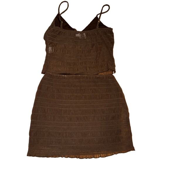Princess Polly Rawlings Chocolate Brown Mesh Set Size 4 - Picture 2 of 4